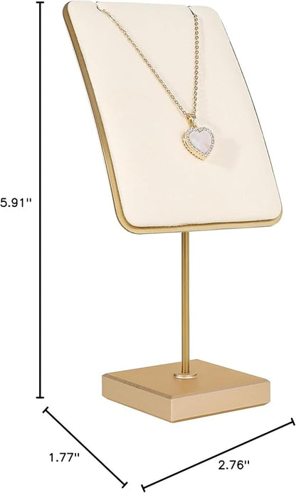 GemeShou Beige jewelry stand necklace holder, Velvet necklace hanger - Image 2