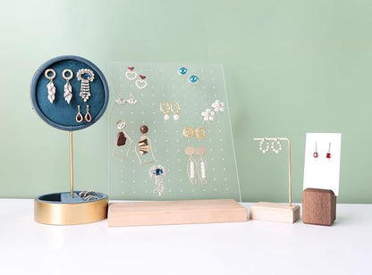 GemeShou Beech earring display for selling jewelry, wooden earring holder for - Image 3