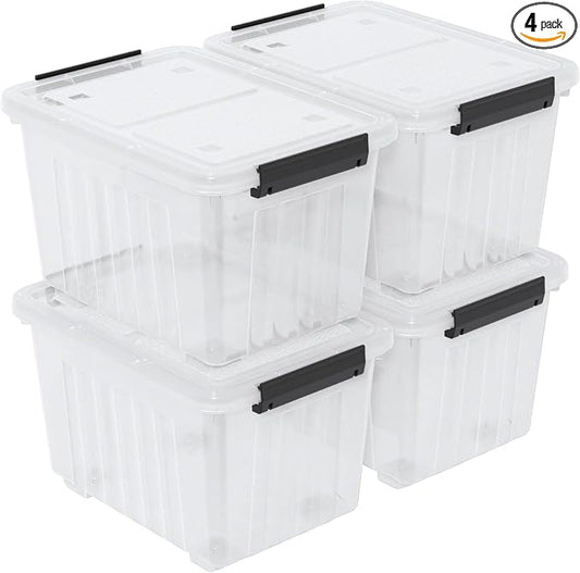 Obstnny 50 L Clear Plastic Storage Bins by Obstnny