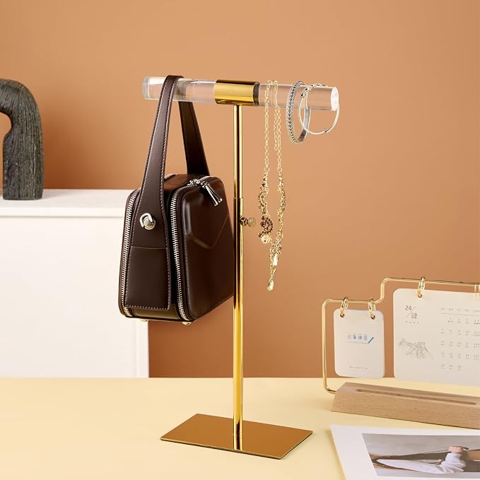 Set of 2 Acrylic Display Stand Jewelry Towers Stands Stainless Steel Adjustable - Image 6