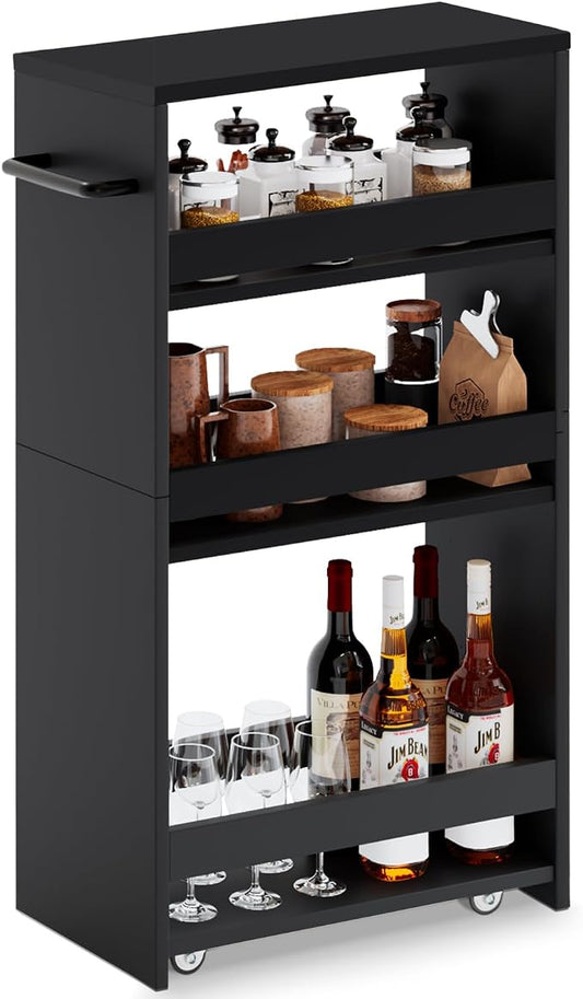 MARTY Rolling Storage Cart 7.9" W, 4-Tier Kitchen Cart by MARTY