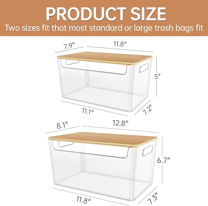 2 Pack Trash Bag Holder Under Sink Stackable, Plastic Garbage Dispenser - Image 2