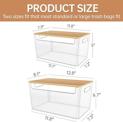 2 Pack Trash Bag Holder Under Sink Stackable, Plastic Garbage Dispenser - Image 2