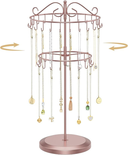 MODOWEY Rotating Necklace Holder Organizer Display Stand by MODOWEY