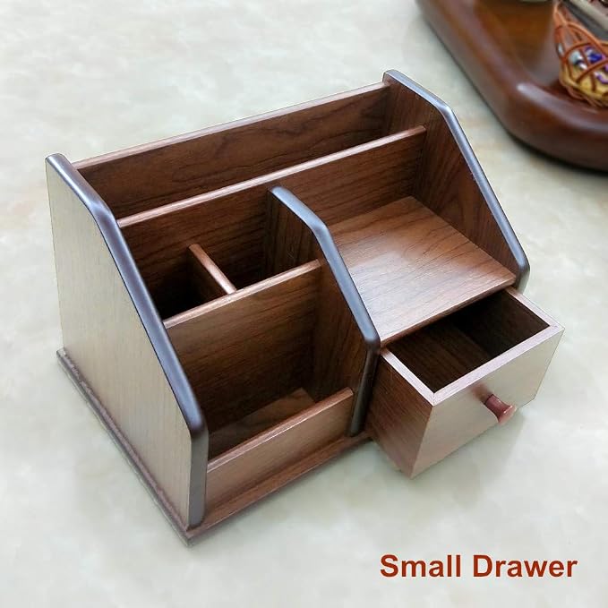 N Desk organizer wood with small drawer Office and Home organization like - Image 5