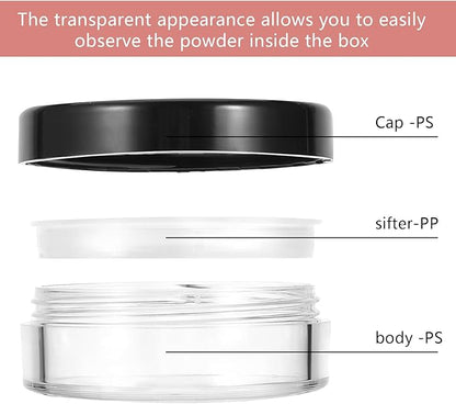 4pcs 10ml/0.34oz Plastic Empty Travel Small Loose Powder Compact Refillable - Image 3