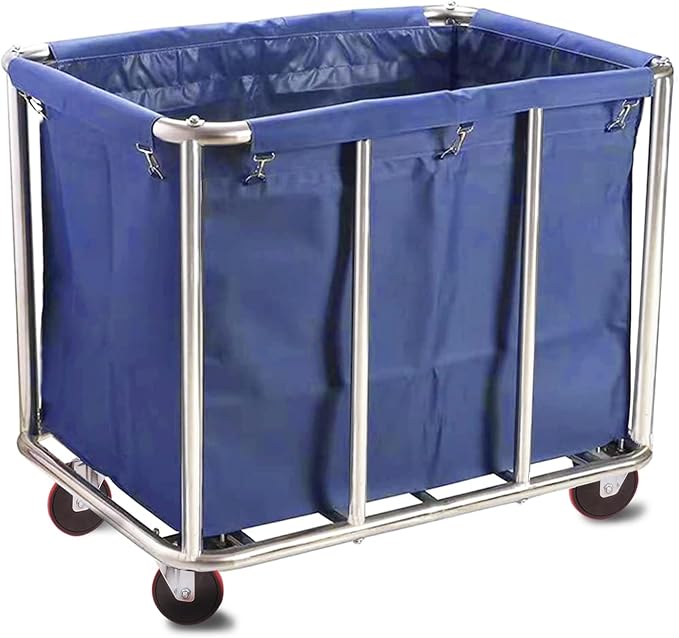 Commercial Laundry Cart with Wheels, 11.35 Bushel Large Laundry Tumbler with - Image 9