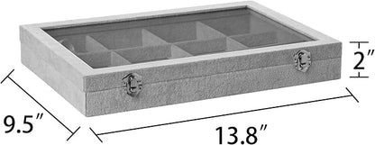 Frebeauty Velvet Jewelry Tray, 12 Grid Jewelry Organizer - Image 3