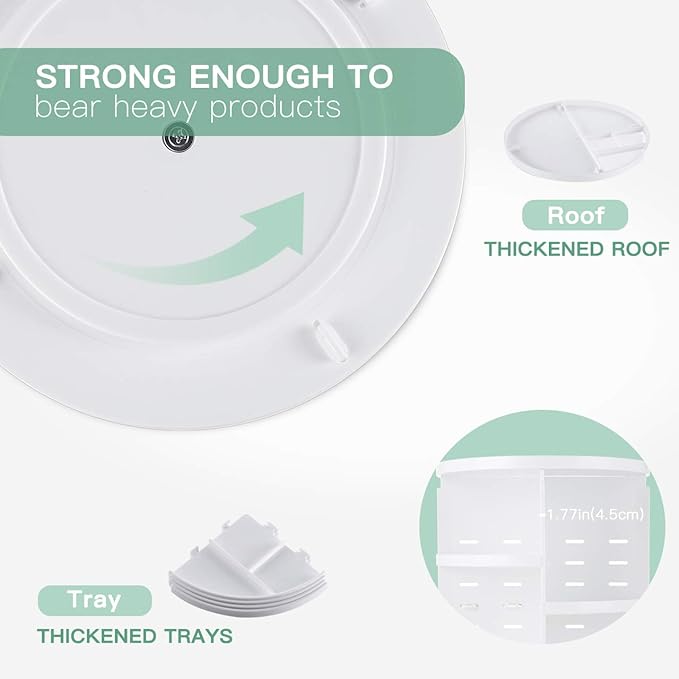360 Rotating Makeup Organizer, DIY Adjustable Spinning Holder, Foldable - Image 5