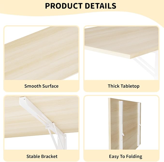 GOYLSER Laundry Room Wall Mounted Folding Table, Kitchen Restaurant Home Bar - Image 5