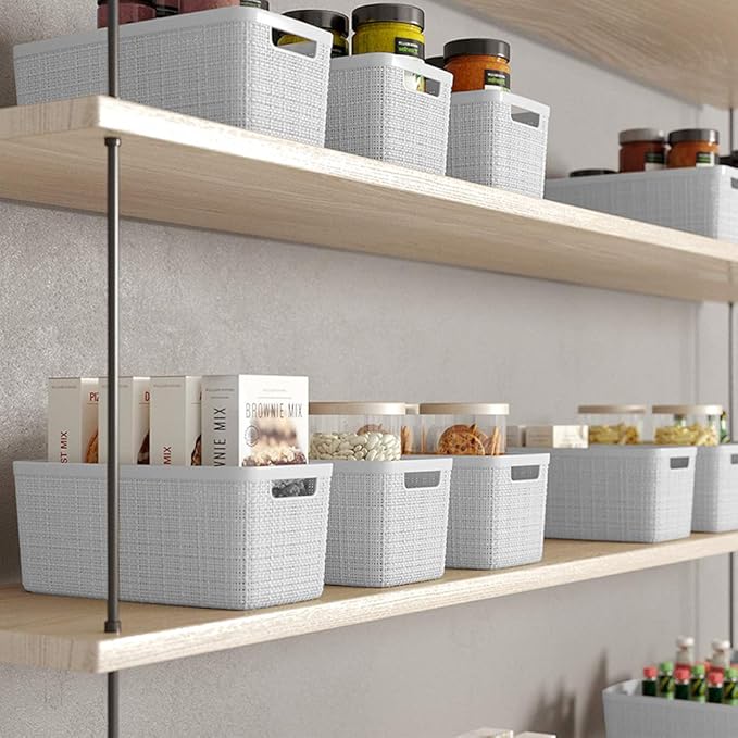 Curver Set of 8 Slim 6.8L Jute Decorative Plastic Organization and Storage - Image 5
