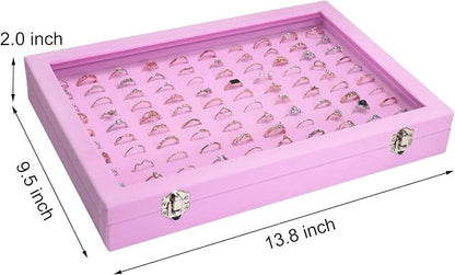 Velvet Ring Display Tray Organizer Box - Image 3