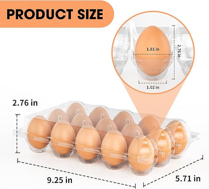 100 Pack Egg Cartons Cheap Bulk 12 Count Clear Plastic Egg Containers - Image 2