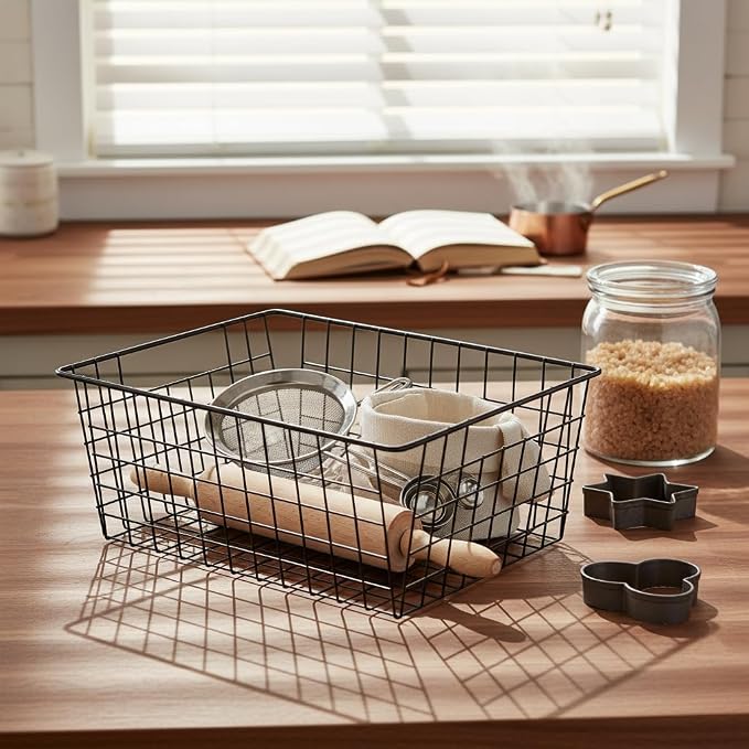 Kitchen Wire Baskets Farmhouse Decor Metal Food Storage Organizer, Household - Image 5