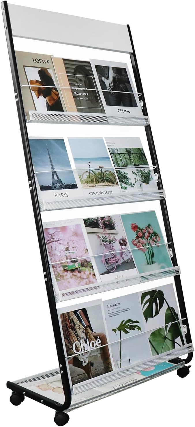 4-Tier Floor-Standing Magazine Rack by Unknown