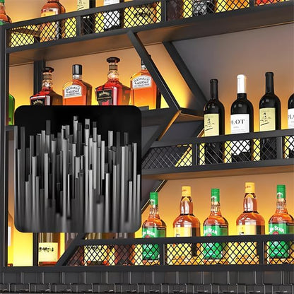 79inch Metal Wine Rack Wall Mounted, Modern Wine Storage Rack Wall Mounted - Image 4