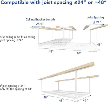 FLEXIMOUNTS 4x8 Overhead Garage Storage Rack, Adjustable Organization System - Image 5