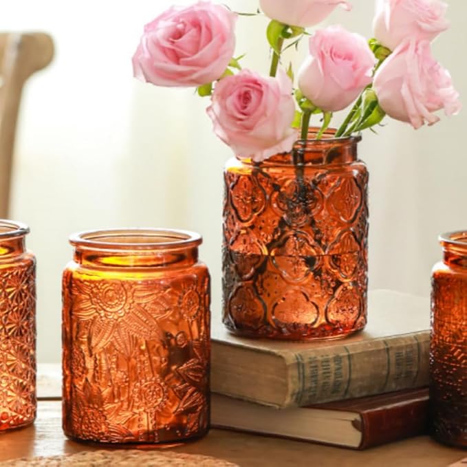 ANSQU Set of 2 Vintage Glass Kitchen Storage Counter Jar, 23.7 FL OZ Candy Jars - Image 7