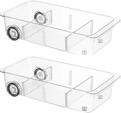 Attelite RollOut Refrigerator Drawer Organizer and Storage Clear Design by Attelite