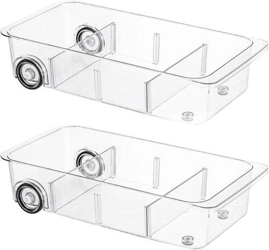 Attelite RollOut Refrigerator Drawer Organizer and Storage Clear Design by Attelite