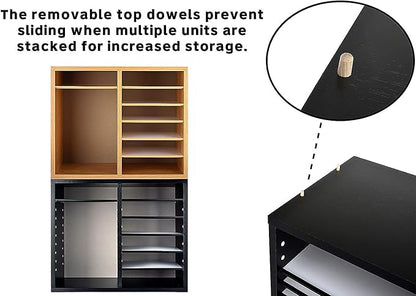 AdirOffice Wooden Adjustable Literature Organizer, 12 Compartment Office Mailbox - Image 8
