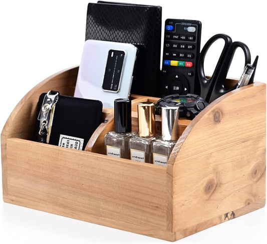Farmhouse Solid Wooden Mail Sorter Wood Desk Organizer TV Remote Holder Rustic by WelcometoOKSQW
