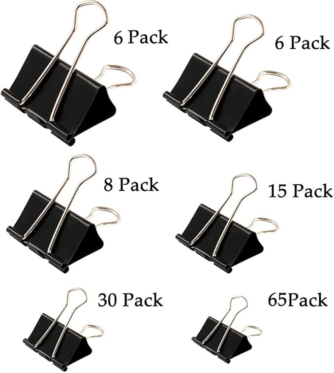 Binder Clips Paper Clamp for Paper-130 Pcs Clips Paper Binder Assorted Sizes - Image 3