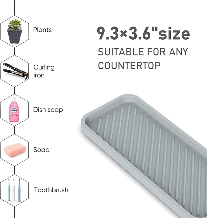 EG-SIPRO Silicone Sponge Holder, Kitchen Sink Organizer Tray, Sponge Caddy - Image 4