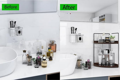 Dorhors 2-Tier Bathroom Counter Organizer, Vanity Counter Corner Shelf - Image 4