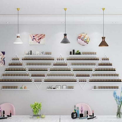 Elegant Wall Mounted Nail Polish Storage Rack Set of 10 Triangular Cosmetic - Image 4