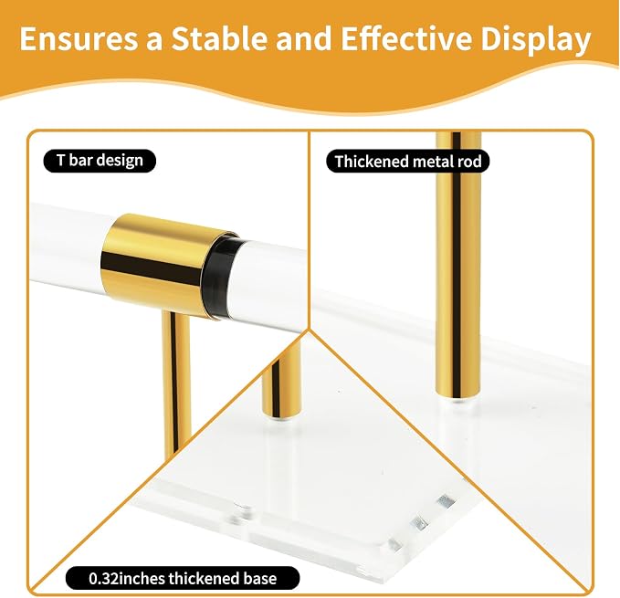 Acrylic Bracelet Holder Display Stand, Tangle-Free T-Bar Necklace Display - Image 3