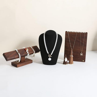 GemeShou Black necklace hanger jewelry organizer, Velvet jewelry stand necklace - Image 9