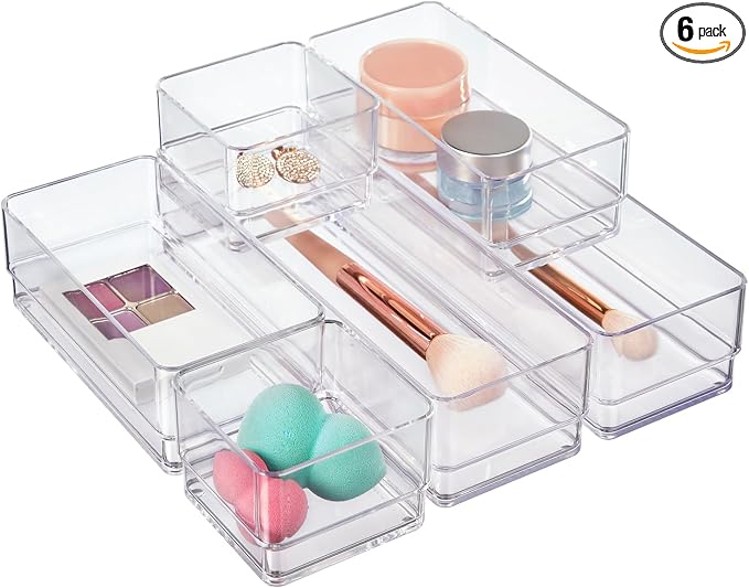 STORi SimpleSort Drawer Organizer Bins 6 pc Set, Bathroom Organizers and Storage by STORi