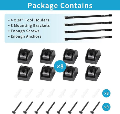 4 Pieces 24" Magnetic Tool Holder Strip, Metal Tool Organizer Rack - Image 7
