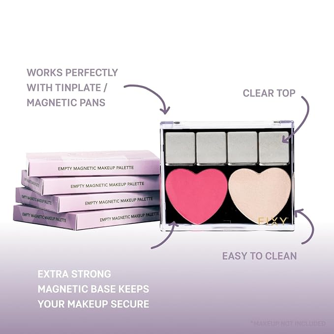 FIXY Empty Magnetic Makeup Palette Set of 5 and 20 Magnetic Metal Round Pans of - Image 8