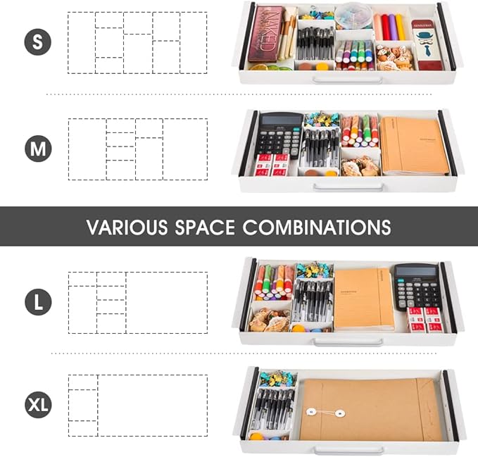 Large Size Under Desk Slide out Pencil Drawer White - Image 5