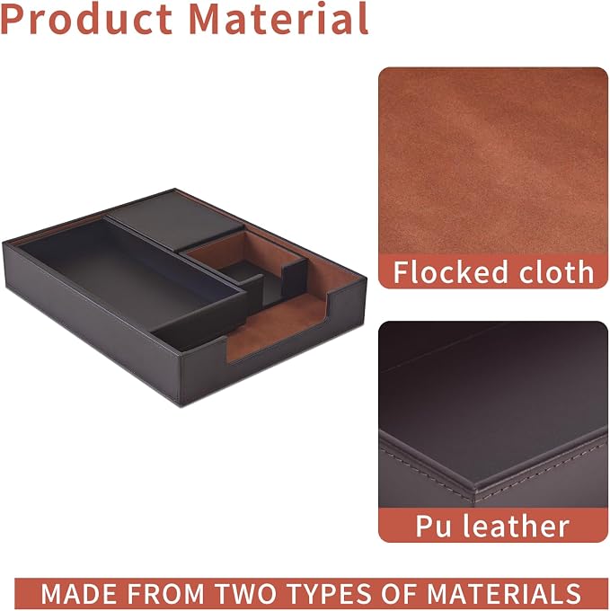 4 Pack Leather Office Supplies/Desk Organizer - Image 5
