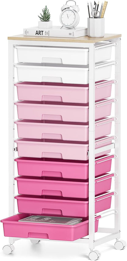 Rolling Cart with Drawers, 10 Drawer Rolling Cart, Storage Cart, Utility Cart by SYKIARIOL