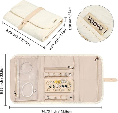 Voova Travel Jewelry Holder Organizer Case, Large Jewelry Storage Bag - Image 4