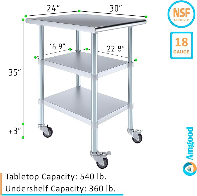 AmGood Stainless Steel Work Table - Image 3