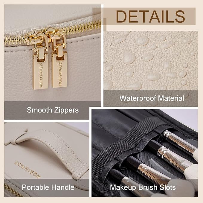 Cosmetic Bag, ROWNYEON Makeup Bag, Portable Makeup Train Case, Travel Toiletry - Image 4
