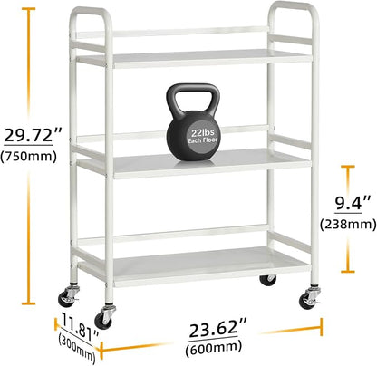 HDANI 3 Tier Metal Utility Multipurpose Rolling Cart, Large Capacity Heavy Duty - Image 2