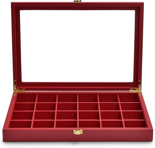 Oirlv Luxury Leather 24 Grid Jewelry Tray by Oirlv