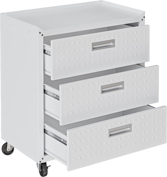 Manhattan Comfort Fortress 31.5-Inch Rolling Garage Tool Chest, 3-Drawer - Image 6