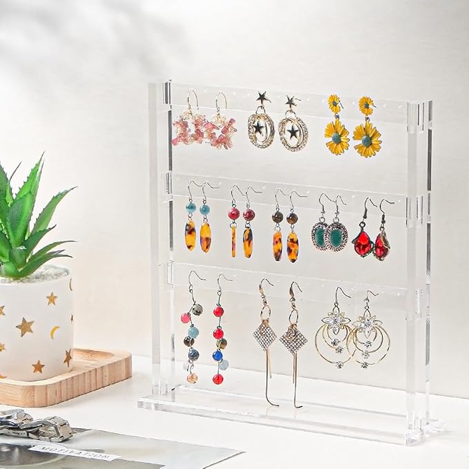 Coward Acrylic Earring Holder Stand, Tabletop Earring Jewelry Easel Display by FocusOnJewelryDisplay15yrs