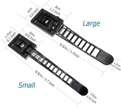 50pcs 2 Sizes Adjustable Adhesive Cable Ties Cable Clips Wire Strap Cord Clamp - Image 2