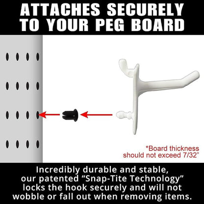 PegPro® 1" Hooks Kit for Standard “Wood Fiber” pegboard – Durable Plastic - Image 4