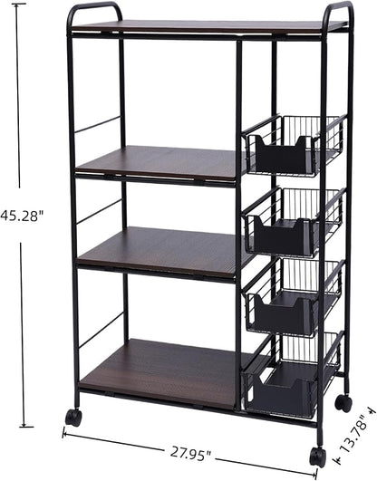 5-Tier Kitchen Carts on Wheels - Image 5
