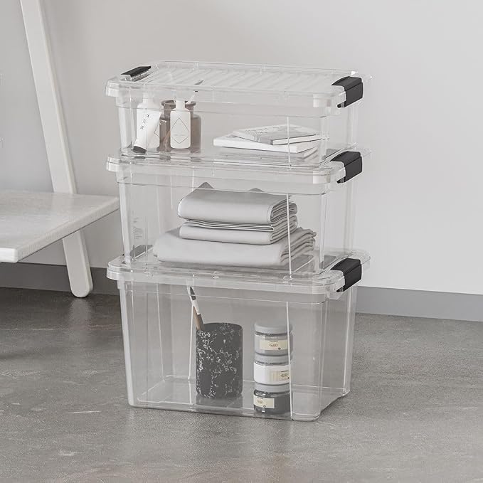 Superio Storage Bins with Lids- 8 Pack, 4.5 Qt Clear Boxes - Image 7