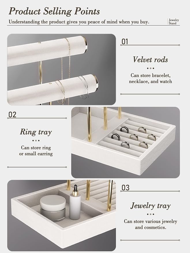 3 Tier Bracelet Holder Display, Jewelry Holder Organizer - Image 4